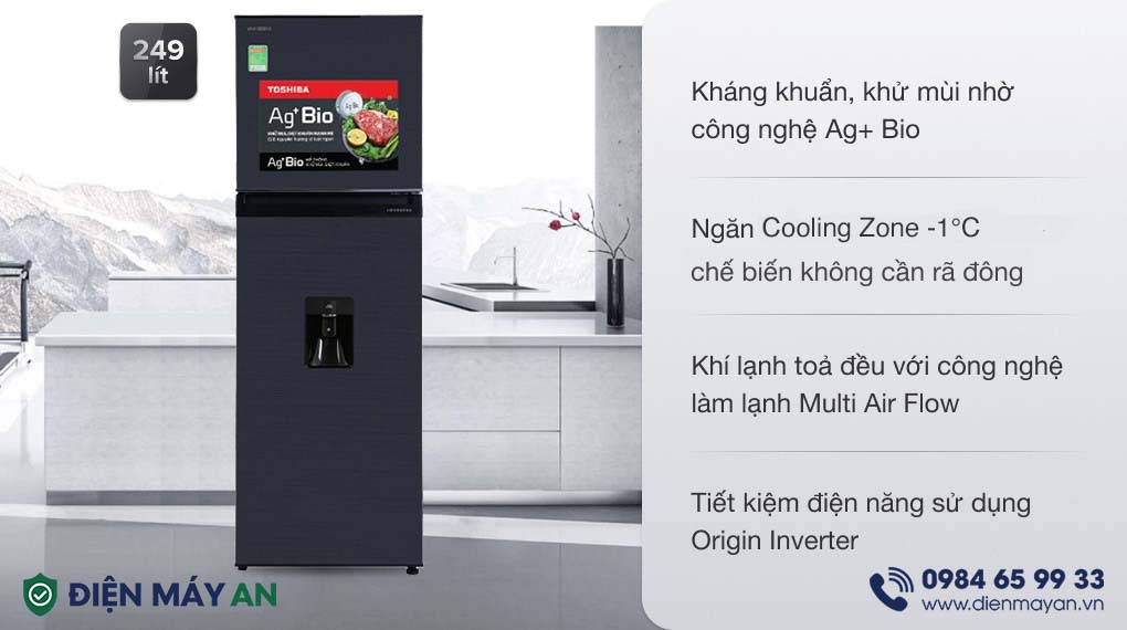 Tủ Lạnh Toshiba Inverter 249 Lít GR-RT325WE-PMV(06)-MG
